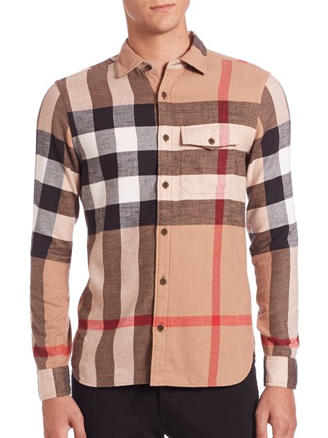 burberry check pattern t shirt|Burberry Check shirt men's.